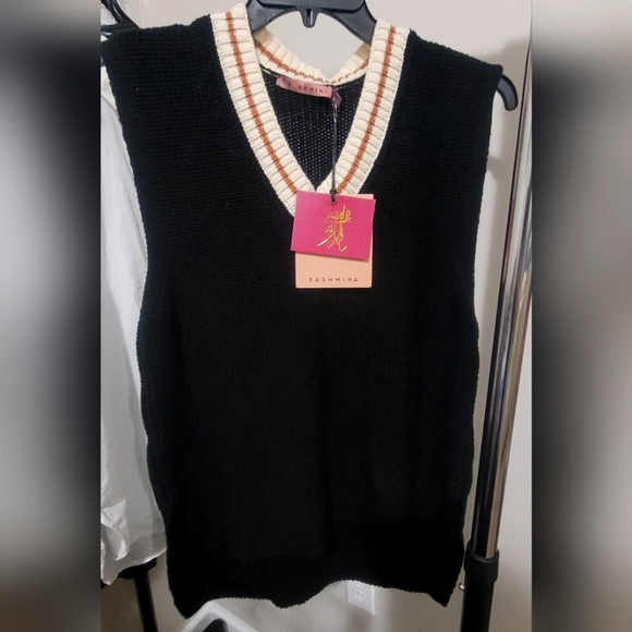 PRICE DROP!! Black V-neck Vest - Picture 2 of 3